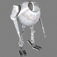 Service Droid model for 3D games
