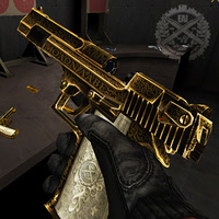 3D Gold Gun Game Model