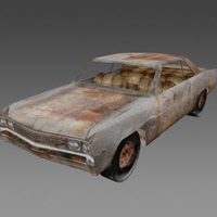 Low Poly Rusty Car Game Model for FPSC